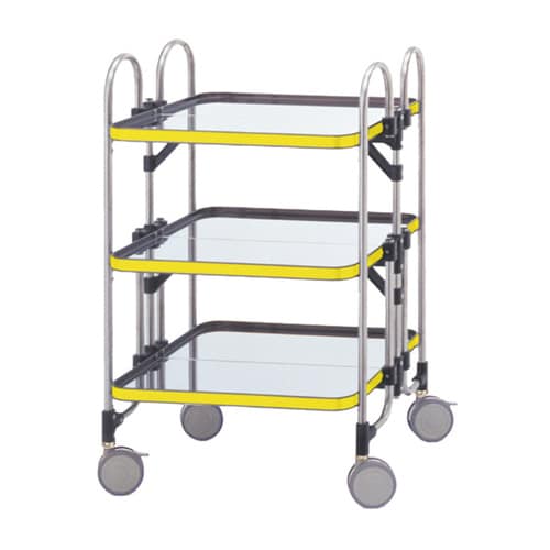 ワゴン 613×505×958 3段 イエロー