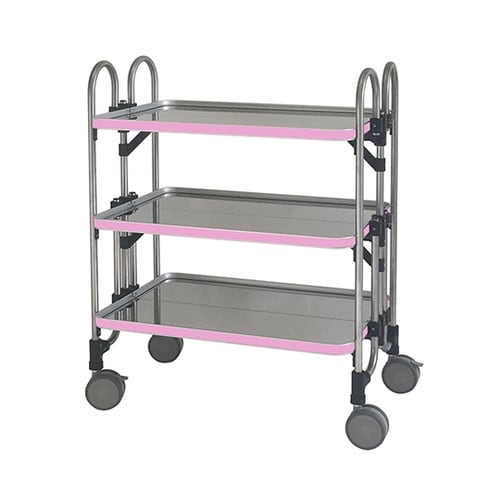 ワゴン 763×505×958 3段 ピンク