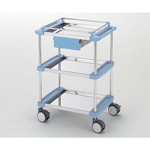 回診車H 引出付 3段ブルー640×450×909