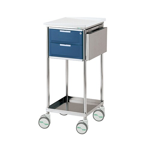 トレイワゴン 補助天板付 2段ブルー