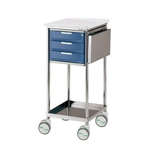 トレイワゴン 補助天板付 3段ブルー