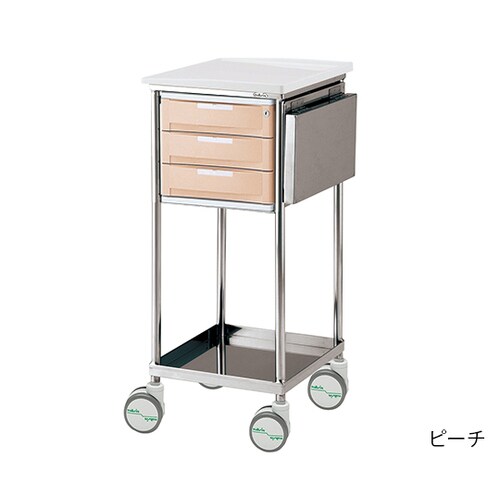 トレイワゴン 補助天板付 3段ピーチ