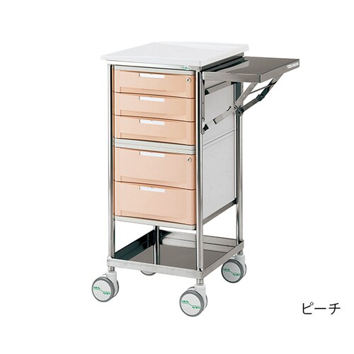 トレイワゴン 補助天板付 5段ピーチ
