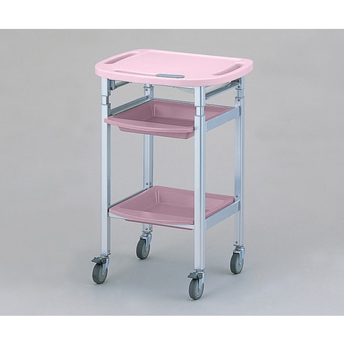 パソコン処置カート 昇降式 ピンク