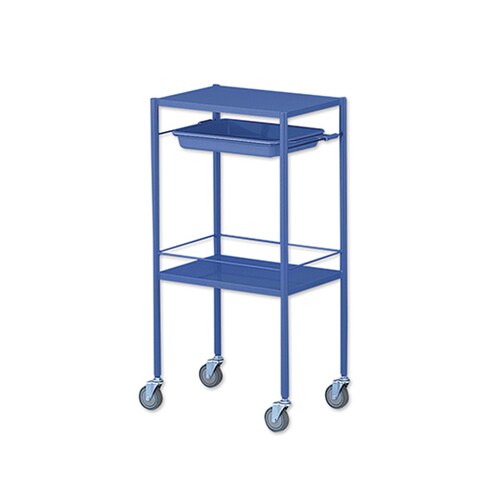 カラフル回診車(ミニ)2段 ブルー 470×320