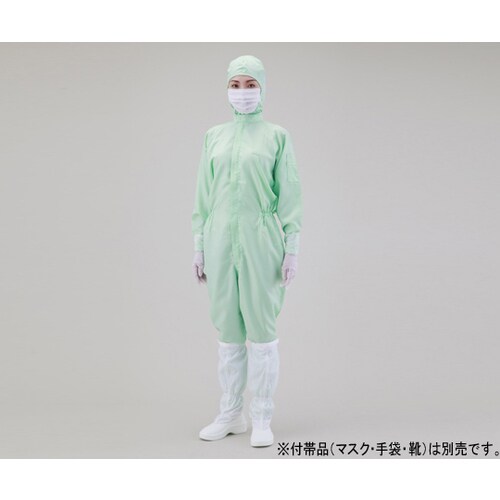 無塵衣・AS197C フード付 グリーン M