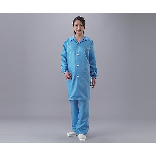 クリーンルームコート ボタンタイプ 青 M