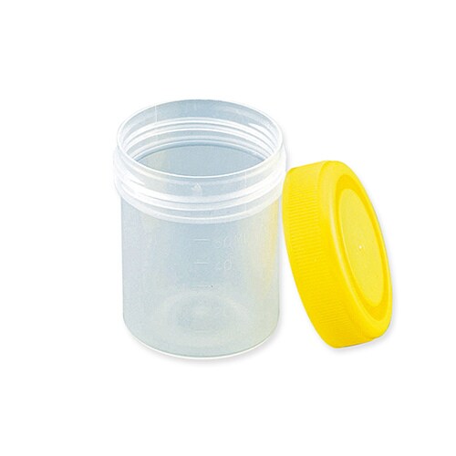 標本容器 60mL フタ黄