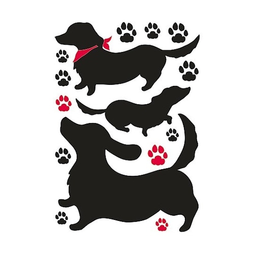 消臭抗菌ウォールステッカー (ダックスフント)