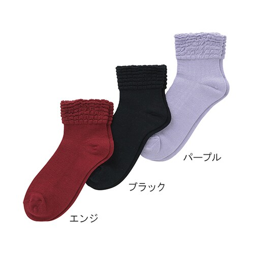 ゴムなしソックス 婦人 春夏用 パープル