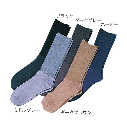 ふくらはぎ楽らくすべり止め靴下紳士春夏用ダーク茶