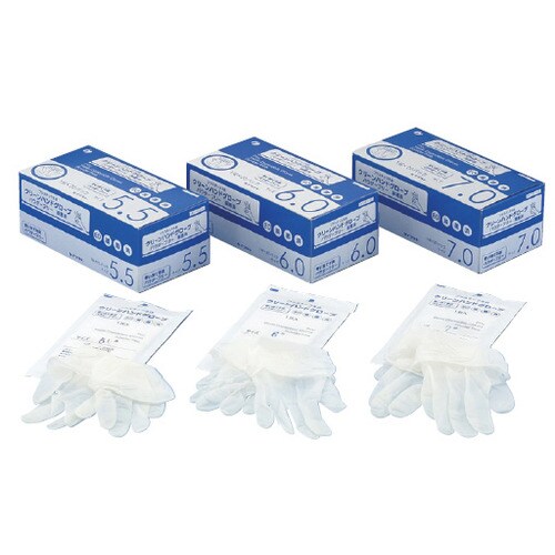 クリーンハンド手袋滅菌済20双パウダーフリー6.5