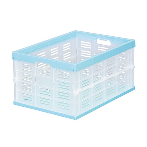 カラーメッシュ折り畳みコンテナ 本体 ブルー