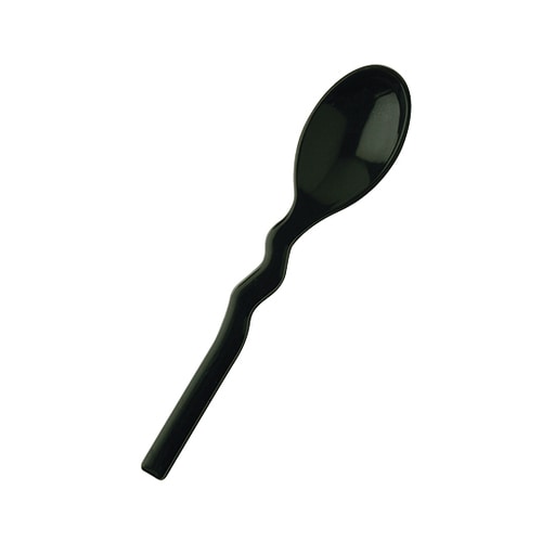 口あたりやさしいスプーン(ウェービー深型)ブラック