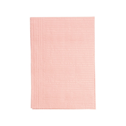 紙エプロン3層片面防水・エンボス加工 500枚 桃