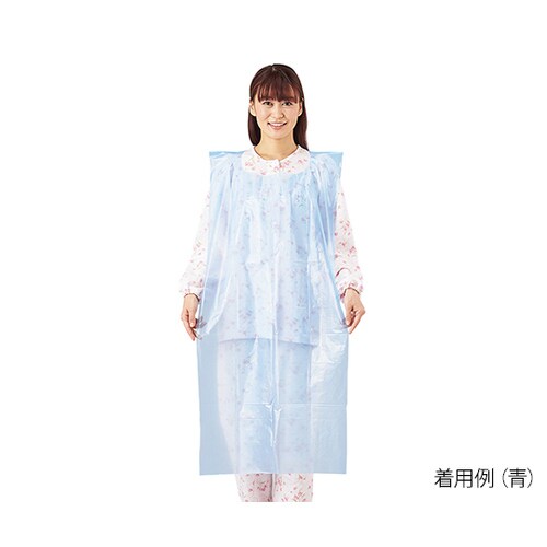 プロシェア食事用PEエプロン 青 50枚入