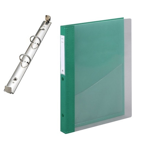 カルテブック A4・2穴・クリヤー ライトグリーン