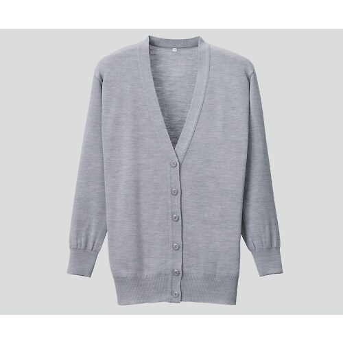 抗ピル長袖ロングカーディガン S 杢グレー