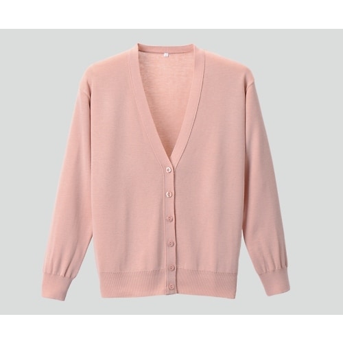 抗ピル長袖カーディガン ピーチピンク 3L