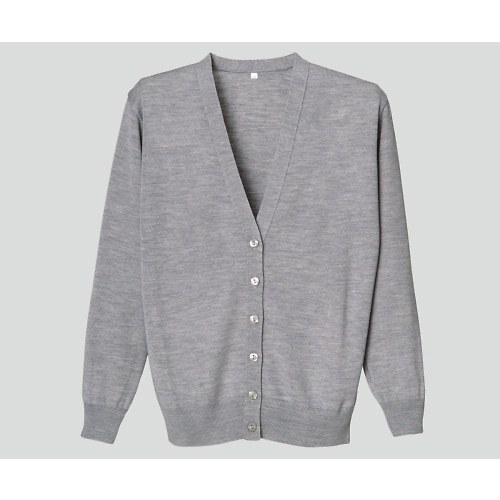 抗ピル長袖カーディガン 杢グレー M