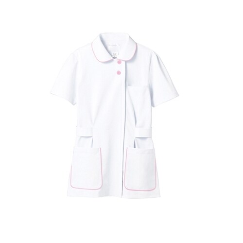ナースジャケット (白/ピンク) L