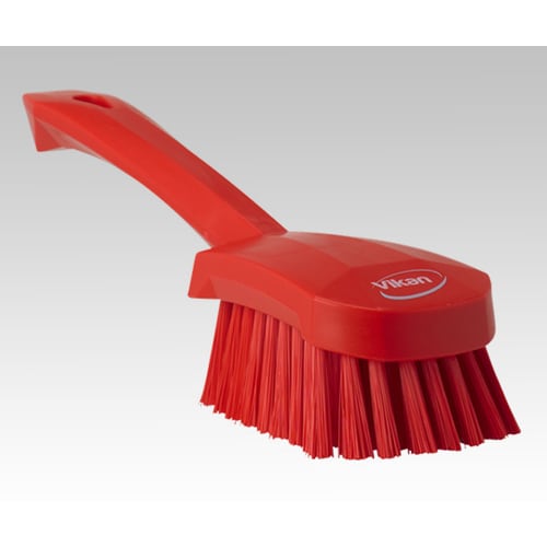ショートハンドルブラシ ハードタイプ 赤