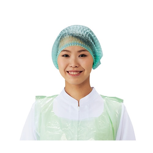 使い捨てカラーモブキャップ グリーン 100枚入