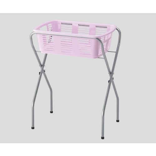 脱衣カゴワゴン・ラック1段式 Lピンク C無