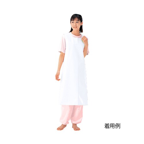 入浴介助エプロン (面ファスナー) ホワイト/L