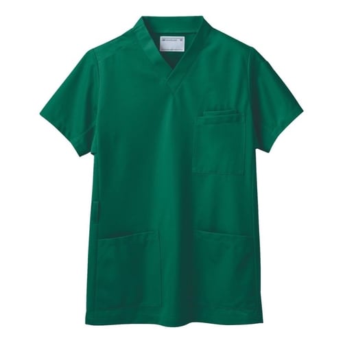 スクラブ (Sボタン) ダークグリーン/S