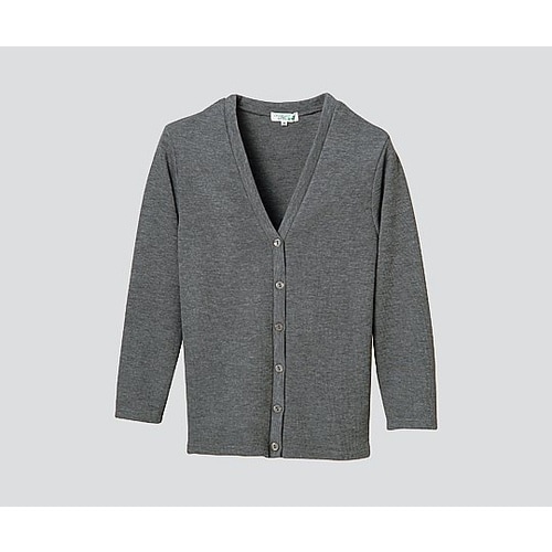 ロングカーディガン (Vネック) グレー/L