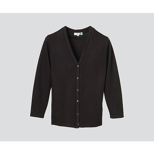ロングカーディガン (Vネック) ブラック/3L