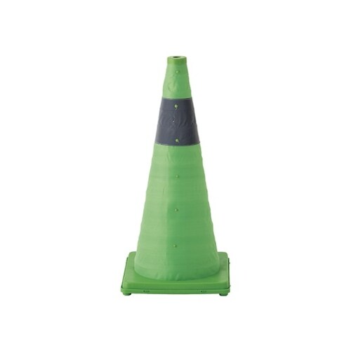 伸縮式三角コーン グリーン 大