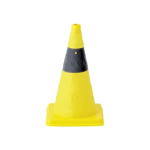 伸縮式三角コーン イエロー 小
