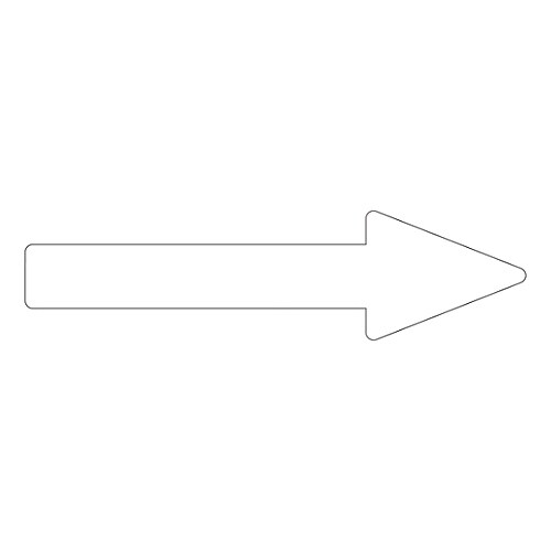 配管識別方向表示ステッカー 「→(白)」 貼矢86