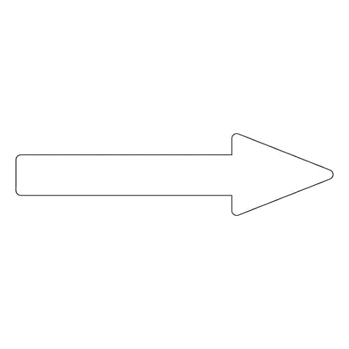 配管識別方向表示ステッカー 「→(白)」 貼矢87