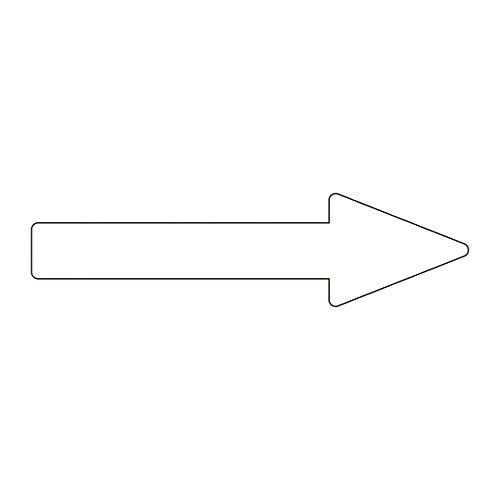 配管識別方向表示ステッカー 「→(白)」 貼矢88