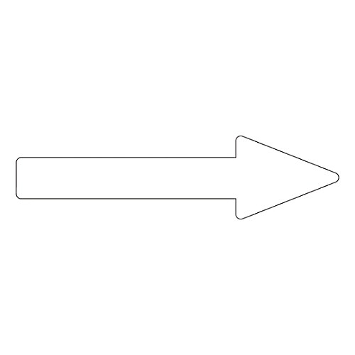 配管識別方向表示ステッカー 「→(白)」 貼矢91