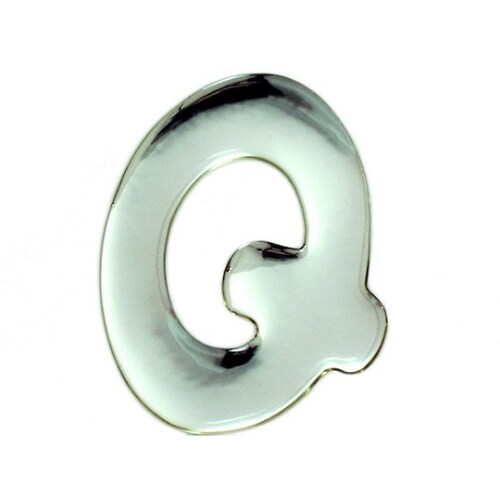 シルバーメタル文字 Q 60mm×1mm