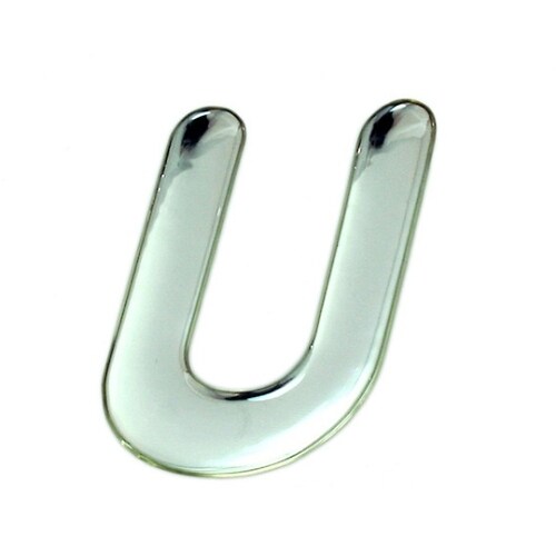 シルバーメタル文字 U 60mm×1mm