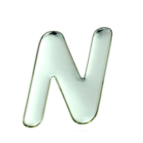 シルバーメタル文字 N 60mm×1mm