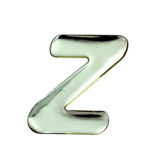 シルバーメタル文字 Z 60mm×1mm