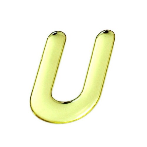 ゴールドメタル文字 U 60mm×1mm
