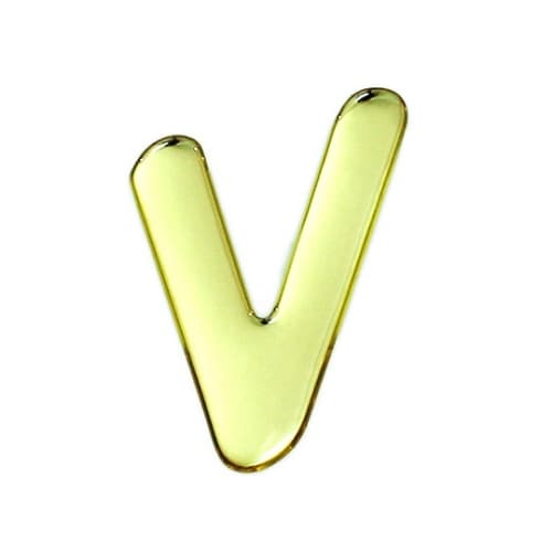 ゴールドメタル文字 V 60mm×1mm
