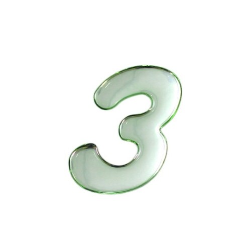 シルバーメタル文字 3 60mm×1mm