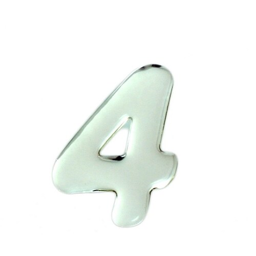 シルバーメタル文字 4 60mm×1mm