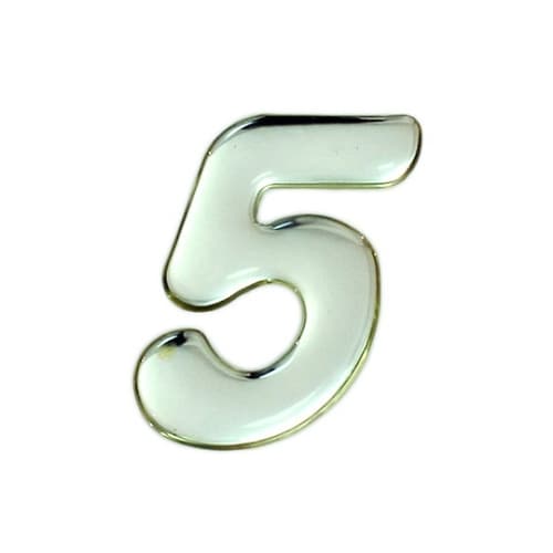 シルバーメタル文字 5 60mm×1mm