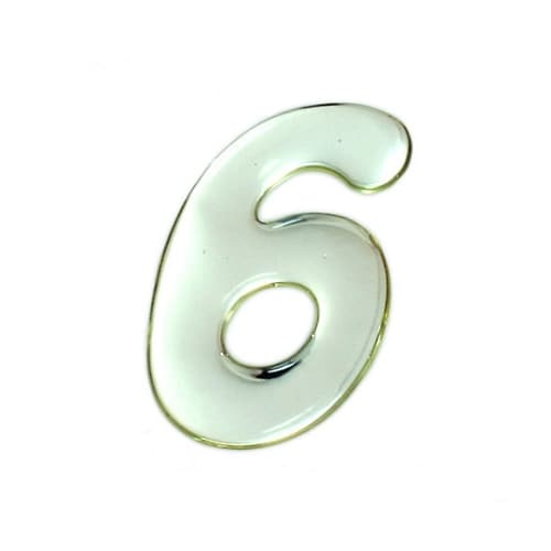 シルバーメタル文字 6 60mm×1mm