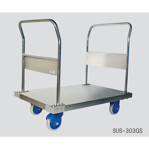 静音ステンレス台車 両ハンドル 積載荷重300kg