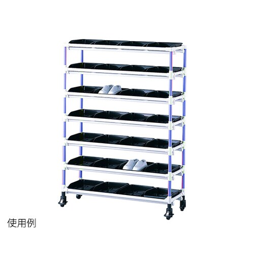 抗菌短靴ラック 3列7段・21人用 ブルー